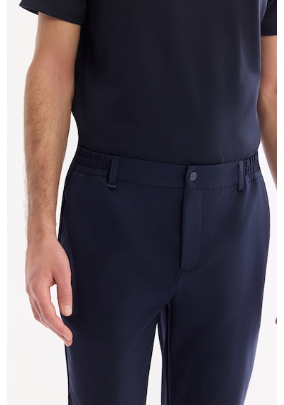 Avva Erkek Lacivert Yanı Lastikli Kırışmaz Teknik Kumaş Slim Fit Chino Pantolon A61y3077