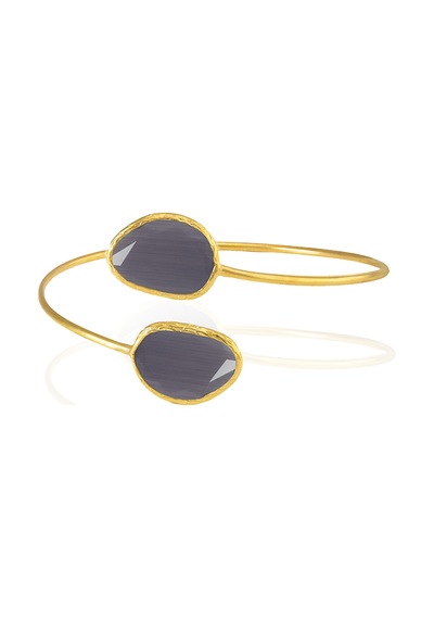 Kadir Jewellery 22 Ayar Altın Kaplama Zirkon Taşlı Ayarlanabilir Trend Bilezik Mor