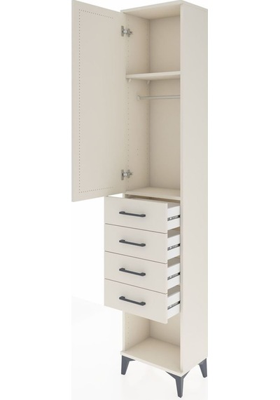 Arges Dolap 2 Raflı 4 Çekmeceli Tek Askılı 44x30x221 Aytaşı-aytaşı Aytası