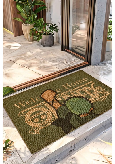 Decovetro Renkli Kapı Önü Halı Paspas One Piece Zoro Baskılı 40 X 60 Cm Çok Renkli