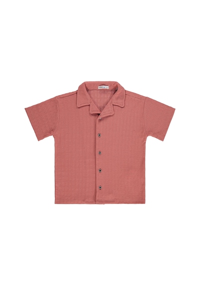 Civil Boys Kare Dokulu Tatil Yaka 6-9 Yaş Gömlek - Pembe Gül Kurusu