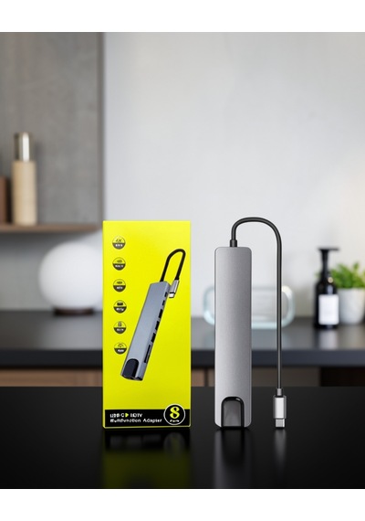 Type-c Hub 2 Usb3.0, Sd/ms, 4k Hdmı, Rj45 Model Xucz Apple MacBook Uyumlu çeviriciiiiii-4