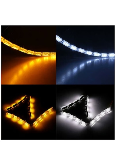 Far İçi Far Üstü Su Geçirmez Kayar Led Sinyalli 12 Led Yapışkanlı