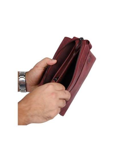 Mft Leather Hakiki Deri Unisex El Çantası Boliva 9874 Tiguan Bordo