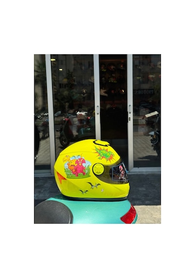 Çocuk Kaskı Ece 22.06 Sertifikalı / Fullface Kask / Ekstra Hafif Ve Konforlu Sarı