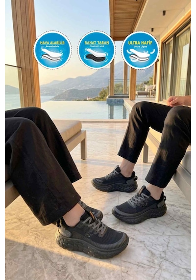 Walkway Flystep G Siyah Memory Foam Unisex Spor Ayakkabı