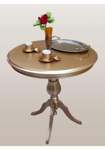 Fiskos Sehpa Eko 90503 Baba 4ayak 65 Cm Hareketli Mdf Tabla Parlak Gold El Yapım