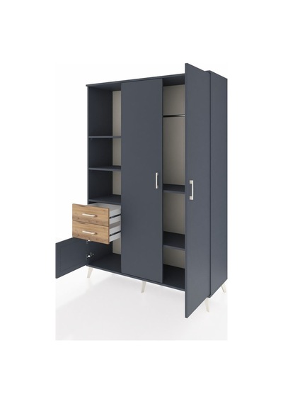 Hyperion Dolap 5 Raflı 2 Çekmeceli Tek Askılı 132x44x195 Antrasit-antrasit/çam Antrasıt/atlas Çam - Antrasıt Hyperion Dolap 5 Raflı 2 Çekmeceli Tek Askılı 132x44x195 Antrasit-antrasit/çam Antrasıt/atlas Çam - Antrasıt
