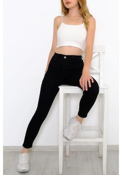 Bensu Store - A Kalite Power Kot Pantolon Siyah - 10152.1431. 001