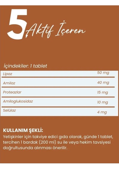 Wellvalens Digestive Enzymes İkili Paket 60 Tablet 5 Li Enzim Kompleksi, Sindirim Desteği