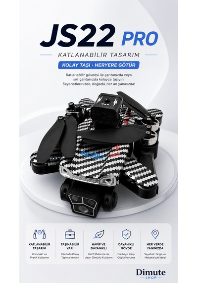 Js22 Pro Drone 4k Kameralı Fırçasız Motorlu Çift Lens Korumalı 360 Takla Drone