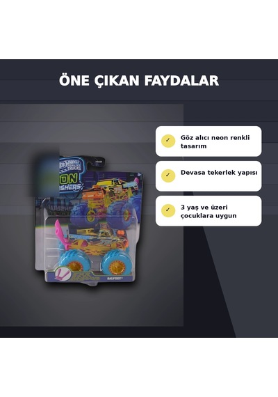 Jmv39 Neon Renkli 1:64 Ölçek Canavar Kamyon Monster Trucks Smashers Araç