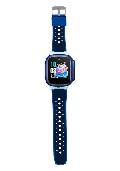 Ekılıf - Huawei Gt4 41mm 18mm Uyumlu - Kordon Çocuklara Özel Silikon Strap Kayış - Krd-138 - Deep Blue - T36625