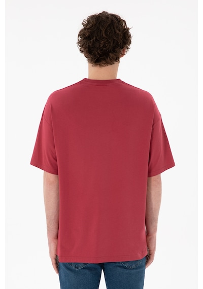 U.S. Polo Assn. Erkek Oversize Fit Bisiklet Yaka Vişne Tişört 50305904-VR223 U.S. Polo Assn. Erkek Oversize Fit Bisiklet Yaka Vişne Tişört 50305904-VR223