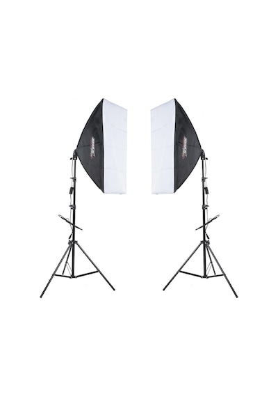 Pdx Tek Duylu Ampulsüz 2'li Softbox Seti + 2 M Ayak + Çanta