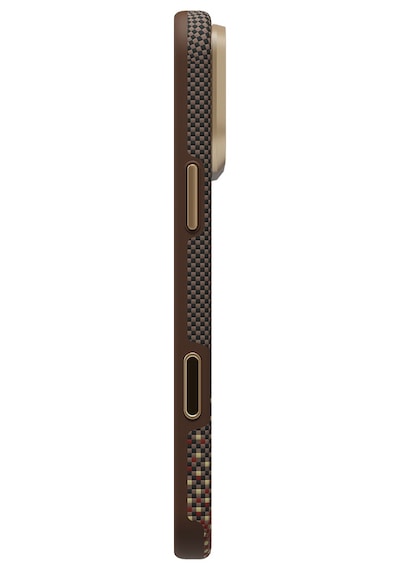 Apple iPhone Uyumlu 18 Pro Max Kılıf M-safeli Raptic Aramid Dual Ultra Serenity Serisi Karbon Kapak Kahverengi