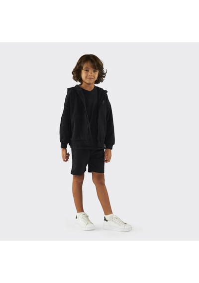 Unisex Çocuk Fermuarlı Siyah Sweatshirt 17013617