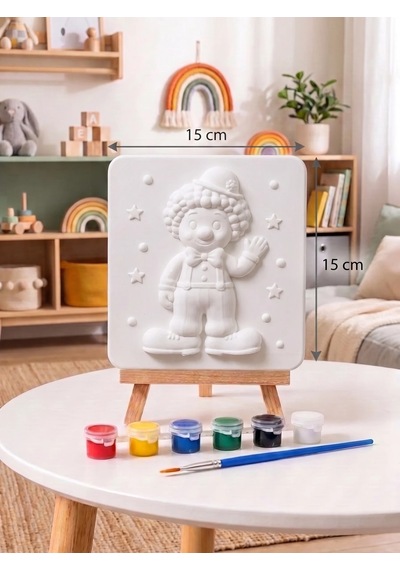 Sevimli Palyaço 15x15 Taş Boyama Seti Çocuk Ve Yetişkin Hobi Seti