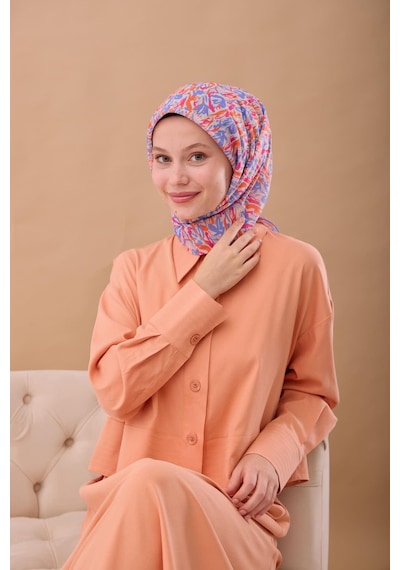 Silk Home Soft Eşarp 73091-07 Ekru, Pembe, Lila, Turuncu