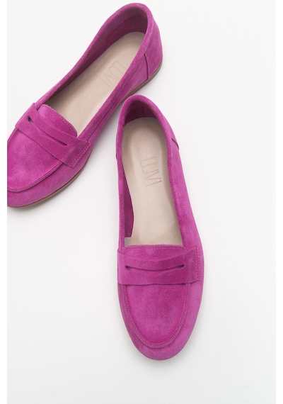 Luvishoes F02 Fuşya Süet Kadın Babet Fuşya