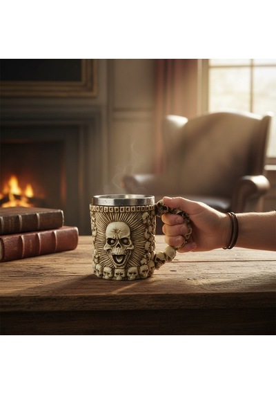Kafatası Temalı 3d Kabartmalı Kupa Diğer