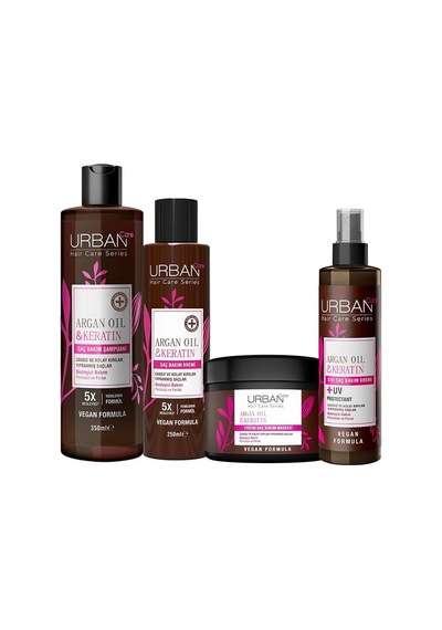 Urban Care Argan Oil &amp Keratin Kırılma Karşıtı Ve Besleyici Şampuan Krem Maske Sıvı Krem Saç Bakım Seti 4' Genel