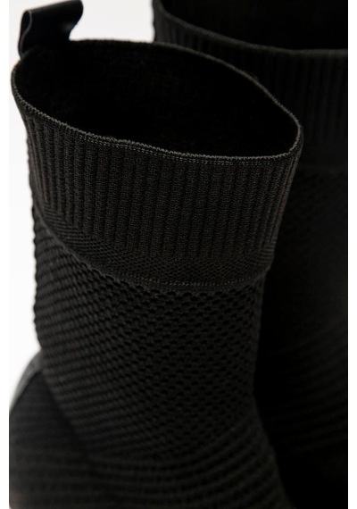 Aycan Shoes Kadın Siyah Triko Çizme İnce Topuklu Sandy Çizme 001