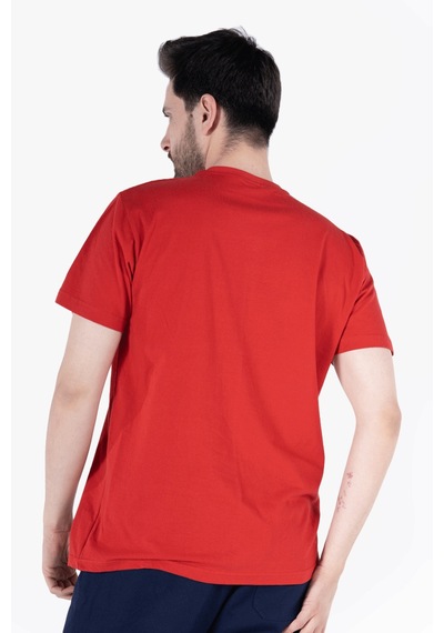 Yıldırımlar T-shirt V Yaka %100 Pamuk Kırmızı