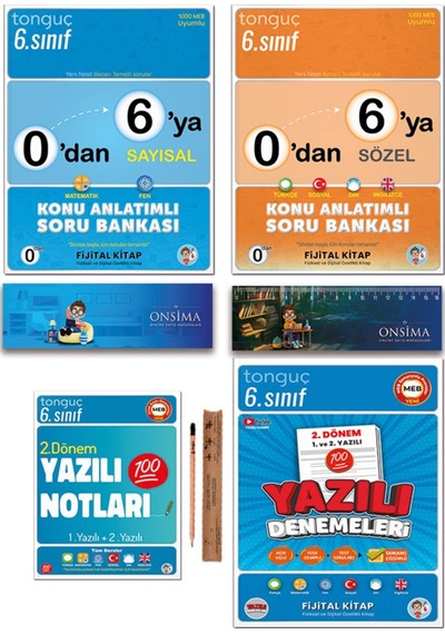 Tonguç Akademi 6. Sınıf 0 Dan 6 Ya Konu Anlatımlı Soru Bankası - 2. Dönem Yazılı Denemeleri - Yazılı Notları Set