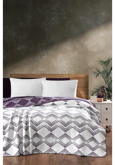 4 Mevsim Pamuklu Battaniye - Yumuşak Ve Hafif Konfor Lila 200cm X 220cm Lila