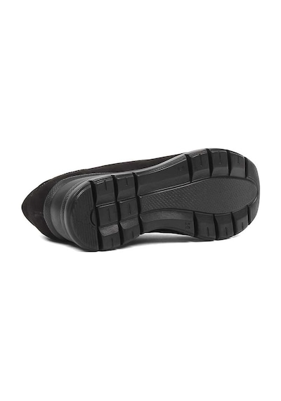 Kadın Siyah Dolgu Topuklu Nubuk Deri Sneaker