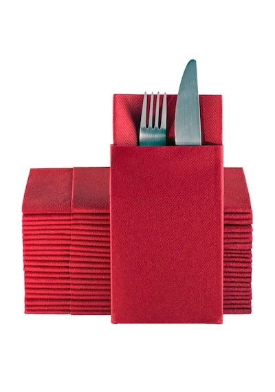 Airlaid Bordo Peçete 40x40 Cepli 50'li