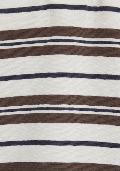 Mavi - Çizgili Polo Yaka Bej Tişört 1614119-91723