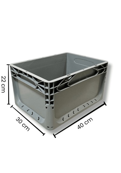 Alpbx 1.kalite Gri Plastik Kasa 40x30x22 Cm - Kutu 21 Litre