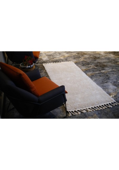 Dolce Vita Halı Puffy 283 White Peluş Halı Beyaz