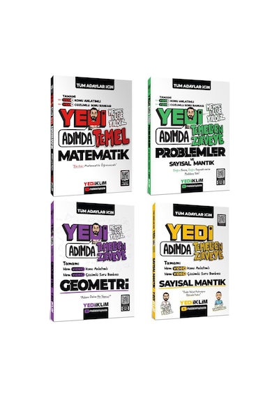 Tüm Adaylar İçin Yedi Adımda Temel Matematik+problemler+geometri+sayısal Mantık Tamamı Video Çözümlü