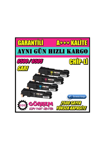 Xerox 6505 Uyumlu Toner Sarı