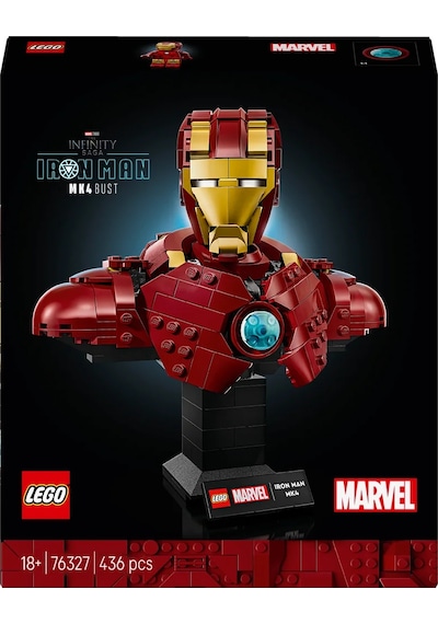 LEGO® ǀ Marvel Iron Man MK4 Büstü 76327 - Yetişkinler için Minifigür İçeren Koleksiyonluk Model Yapım Seti (436 Parça)