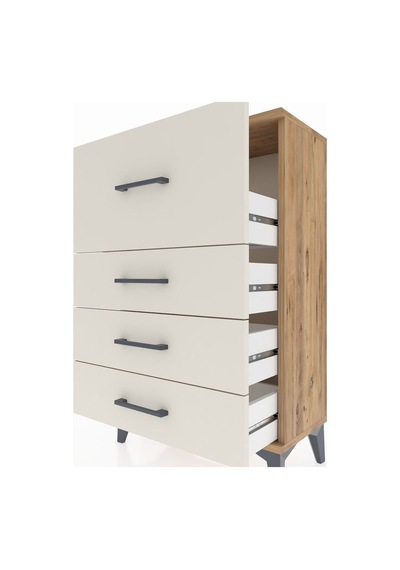 Arges Komodin 4 Çekmeceli 60x30x96 Çam-aytaşı Atlas Çam