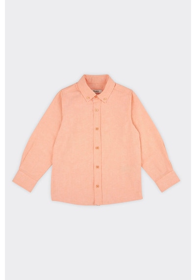 Panço Erkek Çocuk Basic Somon Oxford Gömlek Pembe