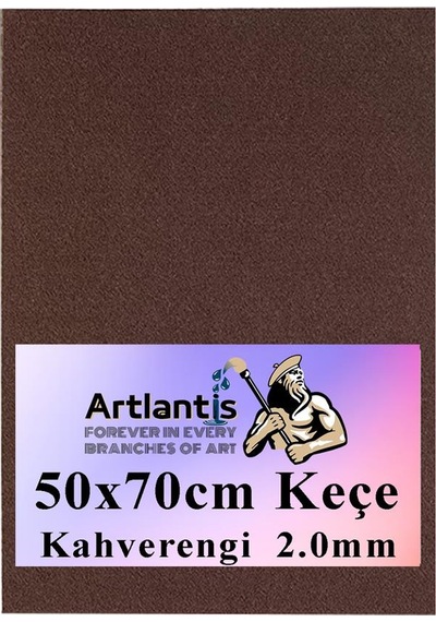 50x70 Cm Keçe 2.0 Mm 1 Adet Renkli Hobi Keçesi Elişi Keçesi Anasınıfı Kreş Okul Öncesi Kahverengi