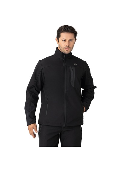 Crozwise Siyah Erkek Su Geçirmez Softshell Outdoor Mont / Ceket - 5039-10