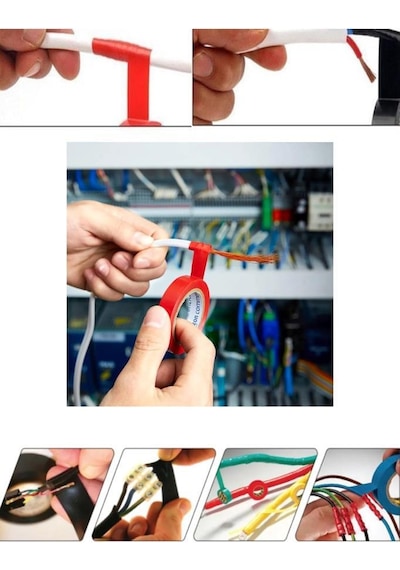 Şahnet Renkli Elektrik Bandı İzole Bant - 10 Adet Pvc İzolasyon Bandı