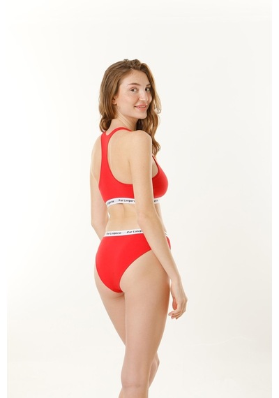 Parlingerie Sporcu Büstiyer Takım Kırmızı