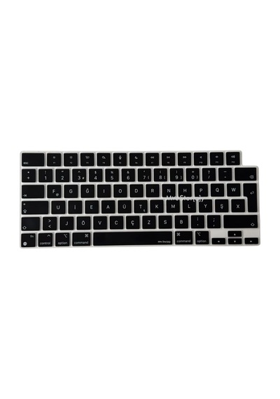 Macbook Türkçe F Klavye Koruyucu Yeni F Düzen M1-m5 A2681 A3113 A3240 A3449 A2941 A3241 A2442 A2779 A3426 A3434 A2485 A3429 Silikon Keyboard Cover Touch Id Siyah