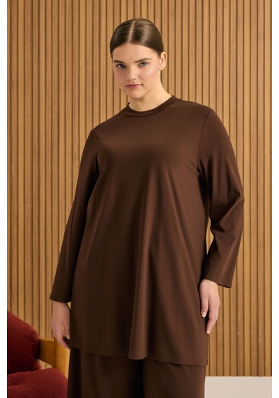 Aker Rayon Pijama Üstü Kahverengi Kahverengi