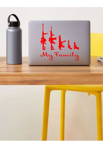 Silah Ailesi My Family Sticker - Araba Oto Motosiklet Karavan Cam Sticker - 00125 25X23 Cm