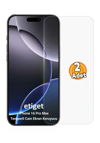 Apple Uyumlu   iPhone 16 Pro Max Temperli 9h Cam Ekran Koruyucu 2 Adet