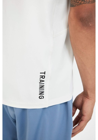 DeFactoFit Beyaz Slim Fit Dar Kesim Bisiklet Yaka Sporcu Kısa Kollu Tişört C9183AX24AUGR493