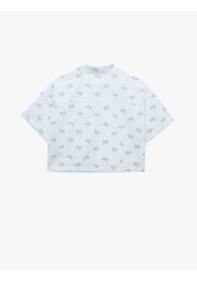 Koton Kısa Kollu Düğmeli Klasik Yaka Çiçekli Crop Gömlek Beyaz Desenli 5sal60012ıw Beyaz Desenli Koton Kısa Kollu Düğmeli Klasik Yaka Çiçekli Crop Gömlek Beyaz Desenli 5sal60012ıw Beyaz Desenli